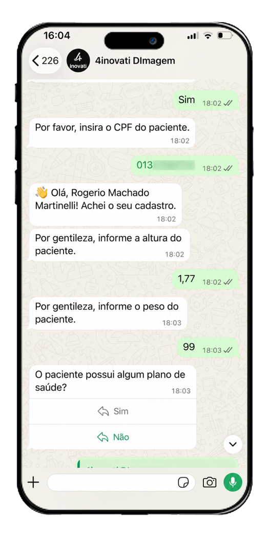 Tela do ConfirmAI mostrando a integracao com sistemas da clinica ou hospital
